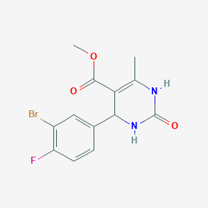 molecular formula C13H12BrFN2O3 B3985283 methyl 4-(3-bromo-4-fluorophenyl)-6-methyl-2-oxo-1,2,3,4-tetrahydro-5-pyrimidinecarboxylate 