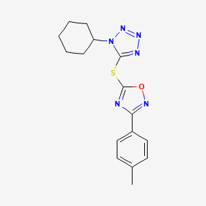 1-cyclohexyl-5-{[3-(4-methylphenyl)-1,2,4-oxadiazol-5-yl]thio}-1H-tetrazole