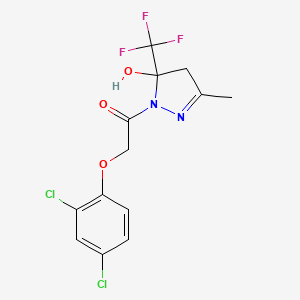 1-[(2,4-dichlorophenoxy)acetyl]-3-methyl-5-(trifluoromethyl)-4,5-dihydro-1H-pyrazol-5-ol