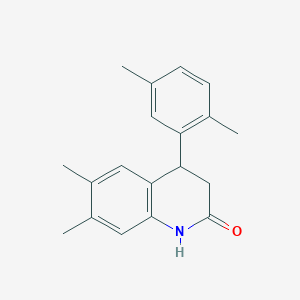 molecular formula C19H21NO B3985336 4-(2,5-dimethylphenyl)-6,7-dimethyl-3,4-dihydro-2(1H)-quinolinone 