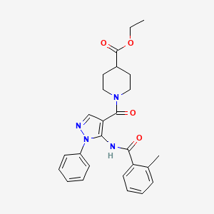 ethyl 1-({5-[(2-methylbenzoyl)amino]-1-phenyl-1H-pyrazol-4-yl}carbonyl)-4-piperidinecarboxylate