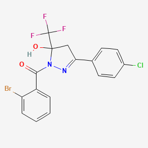 1-(2-bromobenzoyl)-3-(4-chlorophenyl)-5-(trifluoromethyl)-4,5-dihydro-1H-pyrazol-5-ol