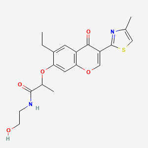 molecular formula C20H22N2O5S B3985387 2-{[6-ethyl-3-(4-methyl-1,3-thiazol-2-yl)-4-oxo-4H-chromen-7-yl]oxy}-N-(2-hydroxyethyl)propanamide 