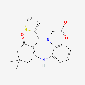 methyl [3,3-dimethyl-1-oxo-11-(2-thienyl)-1,2,3,4,5,11-hexahydro-10H-dibenzo[b,e][1,4]diazepin-10-yl]acetate