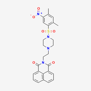 molecular formula C26H26N4O6S B3985399 2-(2-{4-[(2,4-dimethyl-5-nitrophenyl)sulfonyl]-1-piperazinyl}ethyl)-1H-benzo[de]isoquinoline-1,3(2H)-dione 