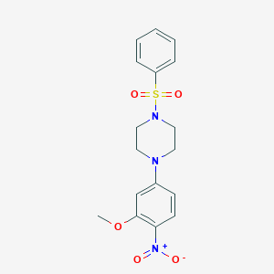 molecular formula C17H19N3O5S B3985403 1-(3-methoxy-4-nitrophenyl)-4-(phenylsulfonyl)piperazine 