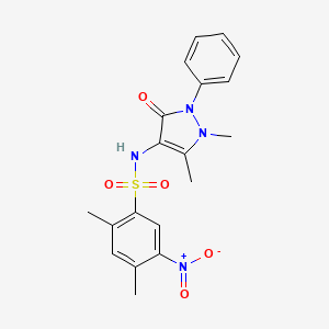 molecular formula C19H20N4O5S B3985418 N-(1,5-dimethyl-3-oxo-2-phenyl-2,3-dihydro-1H-pyrazol-4-yl)-2,4-dimethyl-5-nitrobenzenesulfonamide 