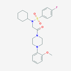 N-cyclohexyl-4-fluoro-N-{2-[4-(2-methoxyphenyl)-1-piperazinyl]-2-oxoethyl}benzenesulfonamide