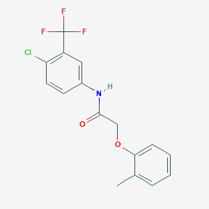 molecular formula C16H13ClF3NO2 B398544 N-[4-chloro-3-(trifluoromethyl)phenyl]-2-(2-methylphenoxy)acetamide 