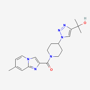 molecular formula C19H24N6O2 B3985449 2-(1-{1-[(7-methylimidazo[1,2-a]pyridin-2-yl)carbonyl]-4-piperidinyl}-1H-1,2,3-triazol-4-yl)-2-propanol trifluoroacetate (salt) 