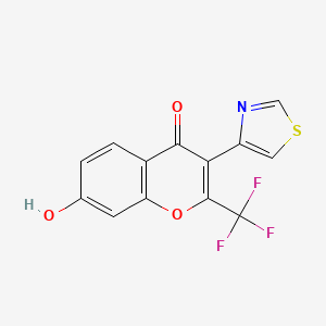 molecular formula C13H6F3NO3S B3985460 7-hydroxy-3-(1,3-thiazol-4-yl)-2-(trifluoromethyl)-4H-chromen-4-one CAS No. 57390-76-8