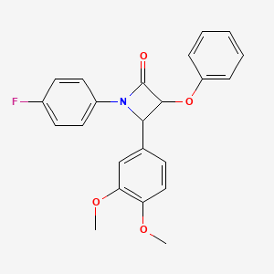 molecular formula C23H20FNO4 B3985485 4-(3,4-dimethoxyphenyl)-1-(4-fluorophenyl)-3-phenoxy-2-azetidinone 