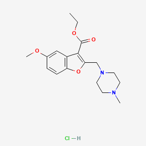 molecular formula C18H25ClN2O4 B3985512 ethyl 5-methoxy-2-[(4-methyl-1-piperazinyl)methyl]-1-benzofuran-3-carboxylate hydrochloride 