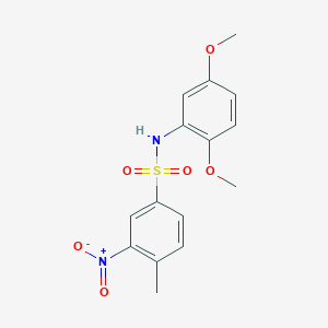 molecular formula C15H16N2O6S B398553 N-(2,5-dimethoxyphenyl)-3-nitro-4-methylbenzenesulfonamide 