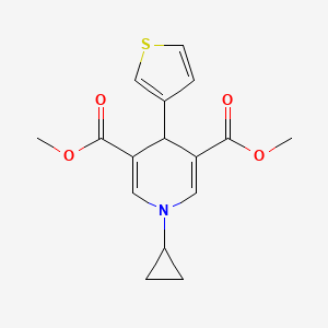 molecular formula C16H17NO4S B3985541 dimethyl 1-cyclopropyl-4-(3-thienyl)-1,4-dihydro-3,5-pyridinedicarboxylate 