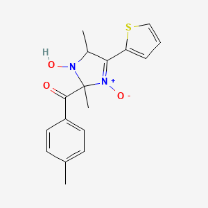 molecular formula C17H18N2O3S B3985544 [1-hydroxy-2,5-dimethyl-3-oxido-4-(2-thienyl)-2,5-dihydro-1H-imidazol-2-yl](4-methylphenyl)methanone 