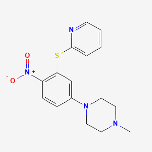 molecular formula C16H18N4O2S B3985547 1-methyl-4-[4-nitro-3-(2-pyridinylthio)phenyl]piperazine 