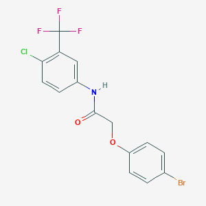 molecular formula C15H10BrClF3NO2 B398557 2-(4-bromophenoxy)-N-[4-chloro-3-(trifluoromethyl)phenyl]acetamide 