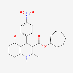 cycloheptyl 2-methyl-4-(4-nitrophenyl)-5-oxo-1,4,5,6,7,8-hexahydro-3-quinolinecarboxylate