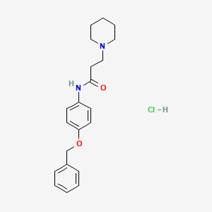 molecular formula C21H27ClN2O2 B3985602 N-[4-(benzyloxy)phenyl]-3-(1-piperidinyl)propanamide hydrochloride 