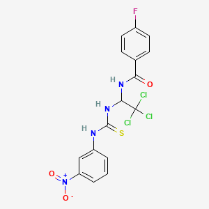 molecular formula C16H12Cl3FN4O3S B3985617 4-fluoro-N-[2,2,2-trichloro-1-({[(3-nitrophenyl)amino]carbonothioyl}amino)ethyl]benzamide 