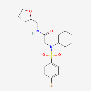 molecular formula C19H27BrN2O4S B3985627 N~2~-[(4-bromophenyl)sulfonyl]-N~2~-cyclohexyl-N~1~-(tetrahydro-2-furanylmethyl)glycinamide 