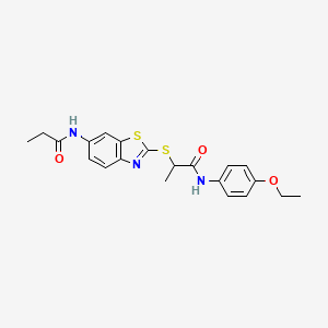 N-(4-ethoxyphenyl)-2-{[6-(propionylamino)-1,3-benzothiazol-2-yl]thio}propanamide