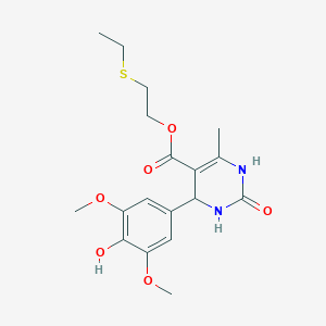 2-(ethylthio)ethyl 4-(4-hydroxy-3,5-dimethoxyphenyl)-6-methyl-2-oxo-1,2,3,4-tetrahydro-5-pyrimidinecarboxylate