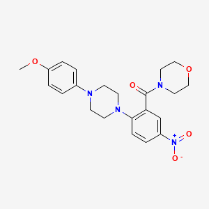 molecular formula C22H26N4O5 B3985636 4-{2-[4-(4-methoxyphenyl)-1-piperazinyl]-5-nitrobenzoyl}morpholine 