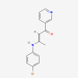 molecular formula C15H13BrN2O B3985662 3-[(4-bromophenyl)amino]-1-(3-pyridinyl)-2-buten-1-one 