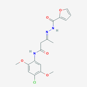 molecular formula C17H18ClN3O5 B398567 N-(4-chloro-2,5-dimethoxyphenyl)-3-(2-furoylhydrazono)butanamide 
