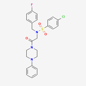 molecular formula C25H25ClFN3O3S B3985685 4-chloro-N-(4-fluorobenzyl)-N-[2-oxo-2-(4-phenyl-1-piperazinyl)ethyl]benzenesulfonamide 