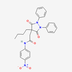 molecular formula C27H26N4O5 B3985696 2-(4-butyl-3,5-dioxo-1,2-diphenyl-4-pyrazolidinyl)-N-(4-nitrophenyl)acetamide 