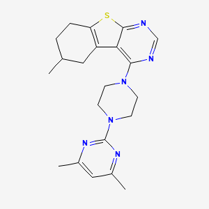 4-[4-(4,6-dimethyl-2-pyrimidinyl)-1-piperazinyl]-6-methyl-5,6,7,8-tetrahydro[1]benzothieno[2,3-d]pyrimidine