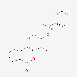 molecular formula C21H20O3 B3985720 6-methyl-7-(1-phenylethoxy)-2,3-dihydrocyclopenta[c]chromen-4(1H)-one 