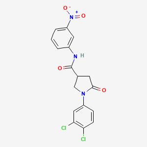 1-(3,4-dichlorophenyl)-N-(3-nitrophenyl)-5-oxo-3-pyrrolidinecarboxamide