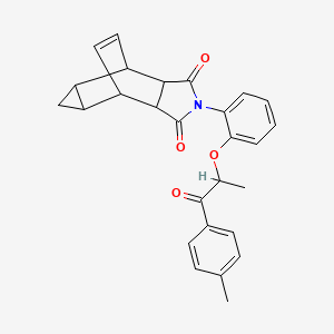 4-{2-[1-methyl-2-(4-methylphenyl)-2-oxoethoxy]phenyl}-4-azatetracyclo[5.3.2.0~2,6~.0~8,10~]dodec-11-ene-3,5-dione