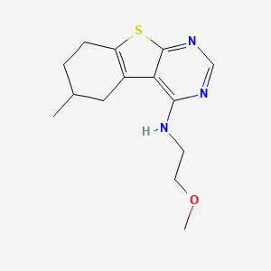 molecular formula C14H19N3OS B3985758 N-(2-methoxyethyl)-6-methyl-5,6,7,8-tetrahydro[1]benzothieno[2,3-d]pyrimidin-4-amine 