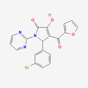 molecular formula C19H12BrN3O4 B3985764 5-(3-bromophenyl)-4-(2-furoyl)-3-hydroxy-1-(2-pyrimidinyl)-1,5-dihydro-2H-pyrrol-2-one 