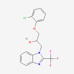 molecular formula C17H14ClF3N2O2 B3985779 1-(2-chlorophenoxy)-3-[2-(trifluoromethyl)-1H-benzimidazol-1-yl]-2-propanol 