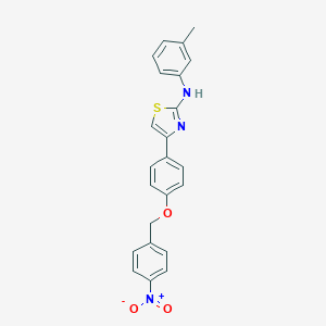 molecular formula C23H19N3O3S B398581 4-[4-({4-Nitrobenzyl}oxy)phenyl]-2-(3-toluidino)-1,3-thiazole 
