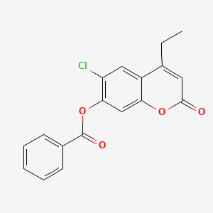 6-chloro-4-ethyl-2-oxo-2H-chromen-7-yl benzoate