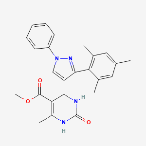 molecular formula C25H26N4O3 B3985833 methyl 4-(3-mesityl-1-phenyl-1H-pyrazol-4-yl)-6-methyl-2-oxo-1,2,3,4-tetrahydro-5-pyrimidinecarboxylate 