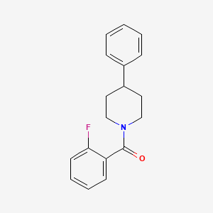 molecular formula C18H18FNO B3985857 1-(2-fluorobenzoyl)-4-phenylpiperidine 