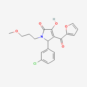 5-(3-chlorophenyl)-4-(2-furoyl)-3-hydroxy-1-(3-methoxypropyl)-1,5-dihydro-2H-pyrrol-2-one