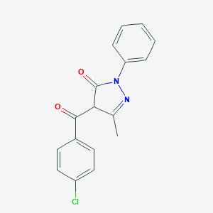 molecular formula C17H13ClN2O2 B398588 4-(4-chlorobenzoyl)-5-methyl-2-phenyl-2,4-dihydro-3H-pyrazol-3-one CAS No. 70692-01-2