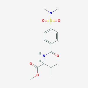 molecular formula C15H22N2O5S B3985886 methyl N-{4-[(dimethylamino)sulfonyl]benzoyl}valinate 