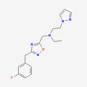 N-ethyl-N-{[3-(3-fluorobenzyl)-1,2,4-oxadiazol-5-yl]methyl}-2-(1H-pyrazol-1-yl)ethanamine