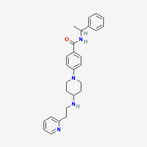 molecular formula C27H32N4O B3985923 N-(1-phenylethyl)-4-(4-{[2-(2-pyridinyl)ethyl]amino}-1-piperidinyl)benzamide 