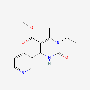 molecular formula C14H17N3O3 B3985938 methyl 1-ethyl-6-methyl-2-oxo-4-(3-pyridinyl)-1,2,3,4-tetrahydro-5-pyrimidinecarboxylate 